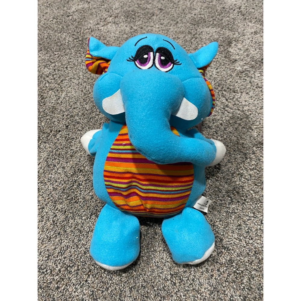 Sugar Loaf Elephant Plush Unisex Large Blue Excellent Striped Belly NEN Toy